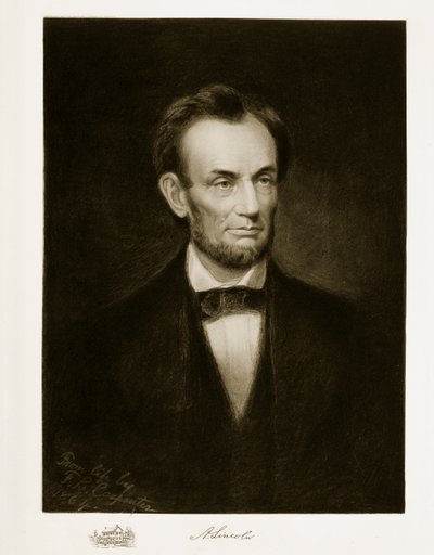 Abraham Lincoln, 16e president van de Verenigde Staten van Amerika, 1864, gepubliceerd 1901 door Francis Bicknell Carpenter